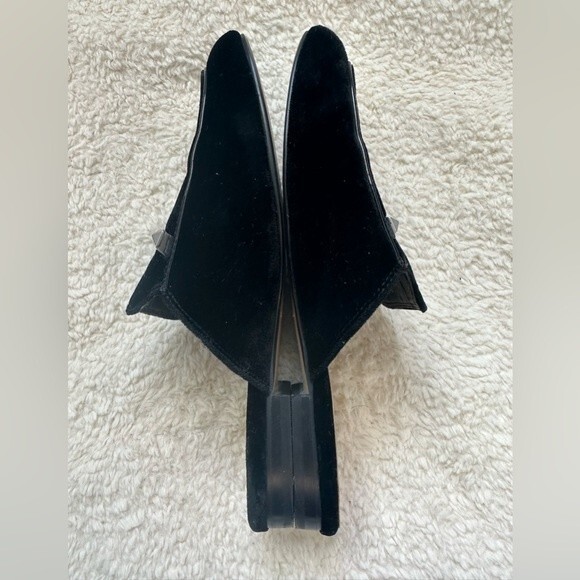 Marc Fisher Women’s Black Velvet Studded Wishing Mule Slide Slippers Flats 8 - Picture 4 of 7